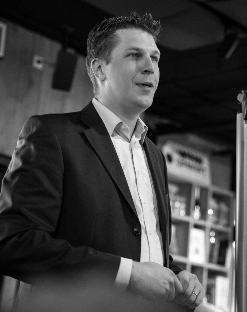 Op deze foto zie je Martijn van den Berg van Vrijheid vastgoed
