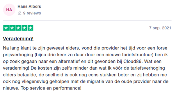 Op deze foto zie je cloud86 ervaringen