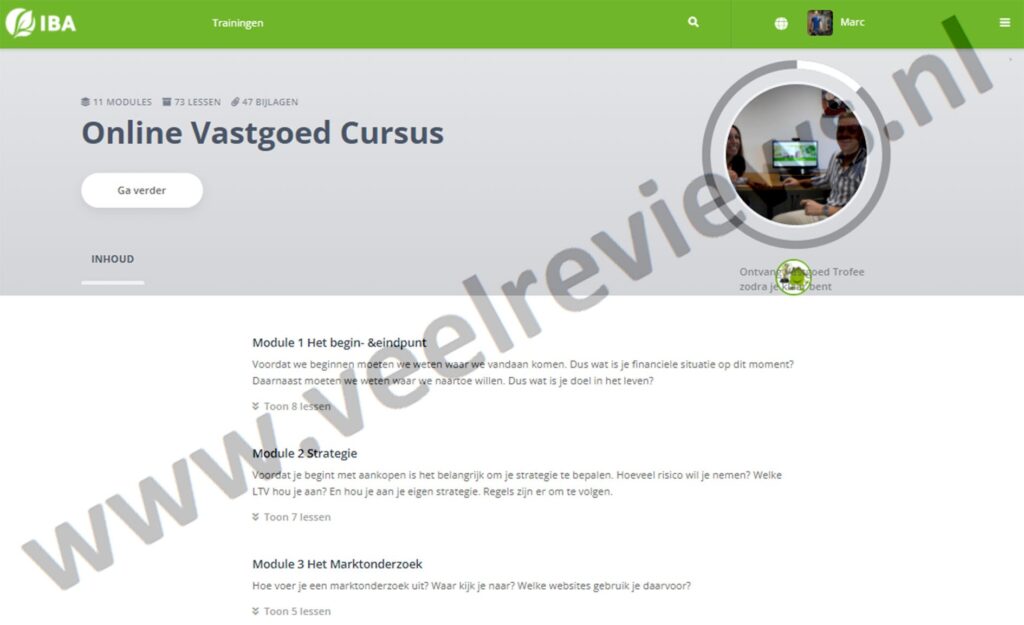 Op deze foto zie je de online omgeving van IBA Coaching