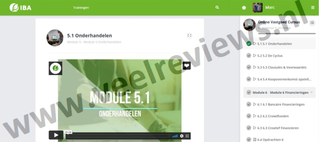 Op deze foto zie je Module 5: Onderhandelen van de vastgoed cursus van iba coaching
