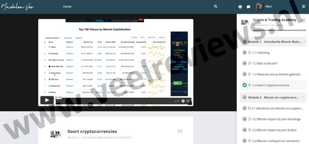 Op deze foto zie je Module #1 – Introductie Bitcoin Basics & Crypto’s van de Crypto en Trading Academy