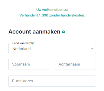 Op deze foto zie je de Bitvavo 1000 euro gratis handelen