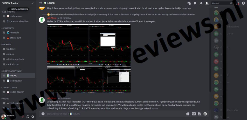 Op deze foto zie je de Bonus #1: Vision Trading daytrading Course Discord Community