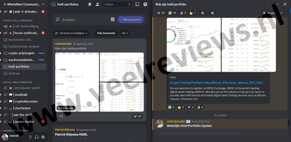 Op deze foto zie je hodle-portfolio's uit de WhatsNext Premium