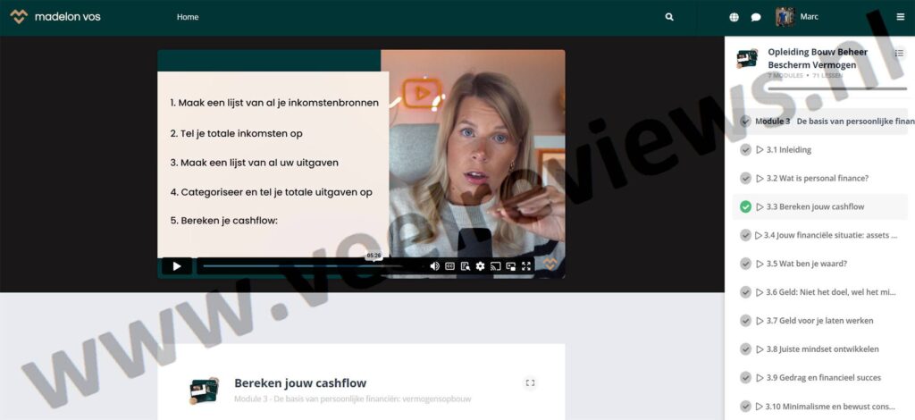 Op deze foto zie je de cursus Vermogensopbouw cursus van de Madelon Vos Black Friday Actie