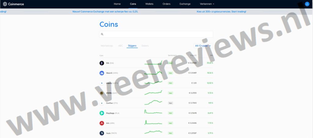 Op deze foto zie je Coinmerce. Mijn #6 van Beste crypto exchange