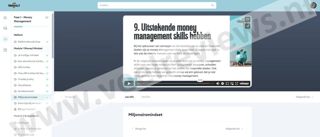 Op deze foto zie je Fase 1 - Money Management van de Cursus Become Financially Free 2.0 van Rowena Rousseau