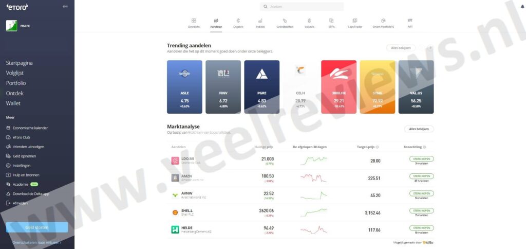 Op foto zie je eToro, mijn #4 van beste CFD broker
