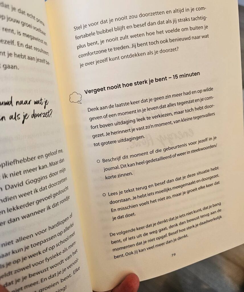 Op deze foto zie je een pagina uit het boek Jouw Beste versie van Denise Anna